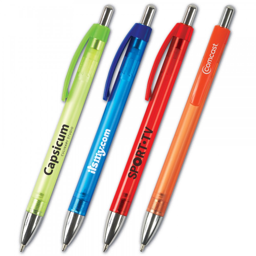 Union Printed, Click Ballpoint Pens - Colored Barrels Custom Imprinted 