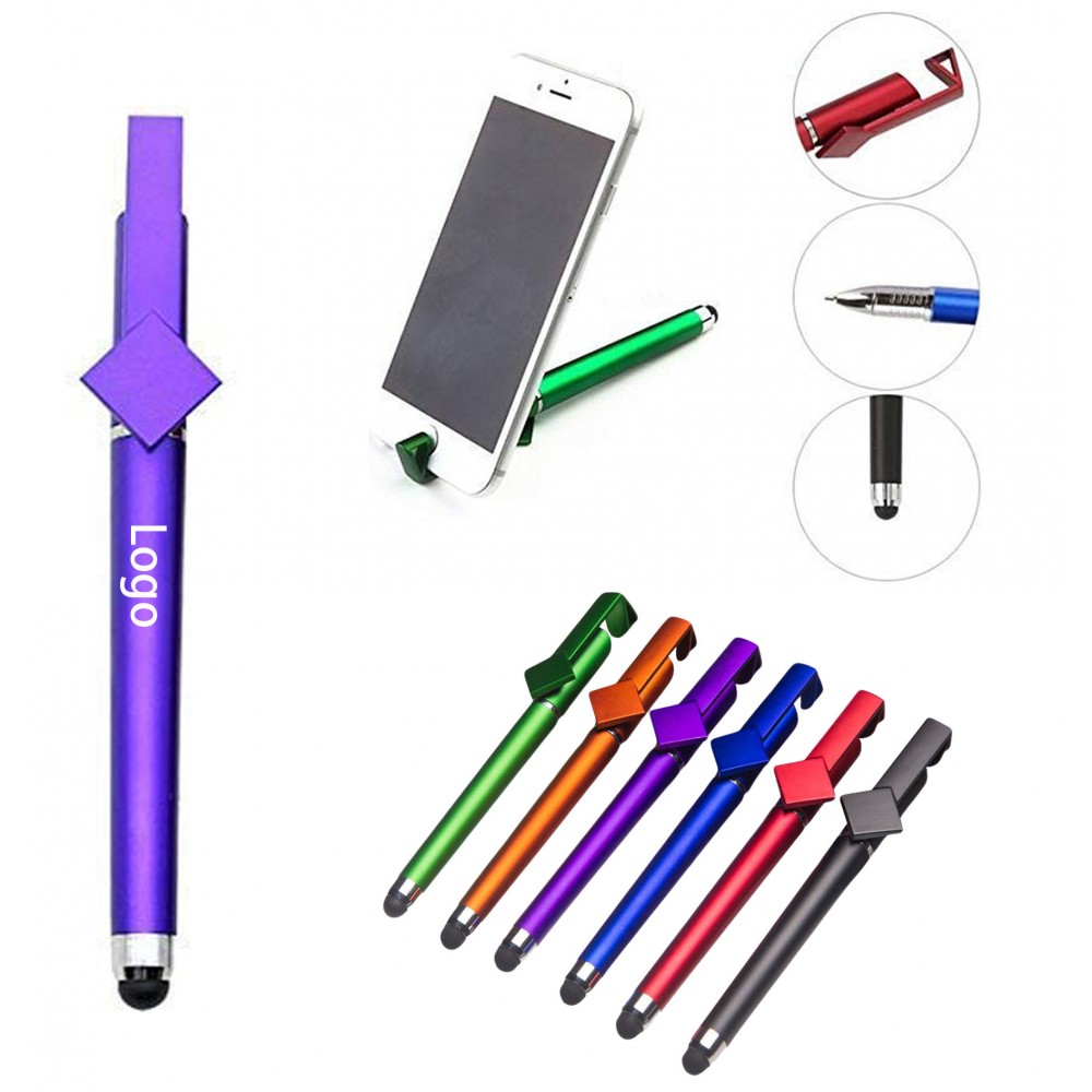 3 In 1 Phone Holder Touch Ballpoint Pen Logo Branded