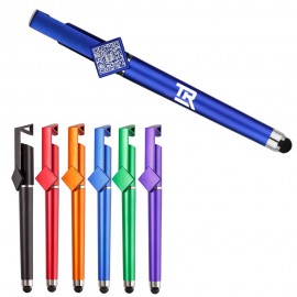 Logo Branded Multi function QR Code Ballpoint Pen With Stylus & Phone Stand