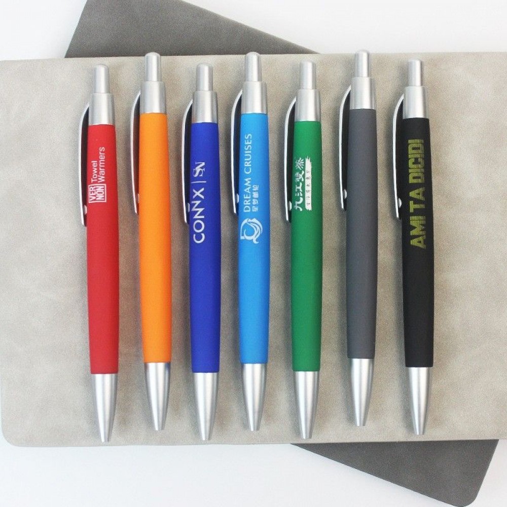 Rubberized Promotional Pen Logo Branded