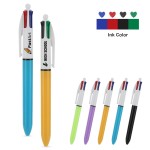 Logo Branded 4-Color Retractable Ball Pens, Medium Point (1.0mm)