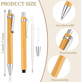 Custom Imprinted Bamboo Retractable Ballpoint Pen Black Ink