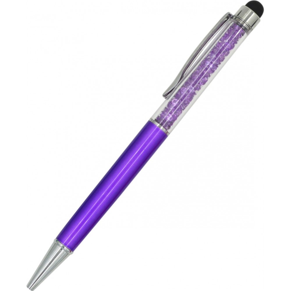 Crystal Stylus pen / ball point pen - Purple Custom Engraved
