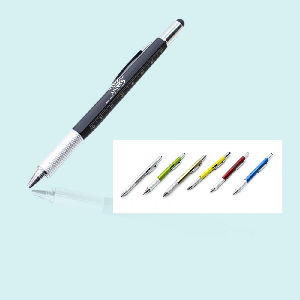 Custom Engraved Multi-Function Ballpoint Pen (6-in-1)