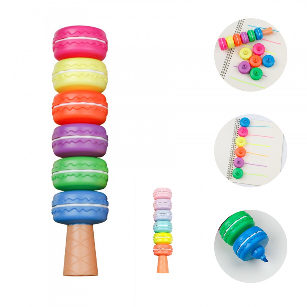 Custom Engraved Novelty Cookie Highlighter Macaron Pen Set