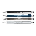 Logo Branded Zebra F-301A Aluminum Barrel Retractable Ball Point Pen with Stainless Steel Trim & Textured Grip