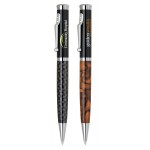 Custom Engraved Expedition Twist Action Ballpoint Pen with Silver Clip & Trim