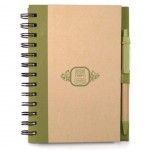 Spiral Bound Notebook & Harvest Pen - Green Custom Imprinted