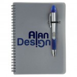 Logo Branded Silver Champion/Notebook Combo - Blue