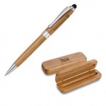 Eco Friendly Bamboo Pen Set w/ Black & Silver Trim Pen Custom Imprinted