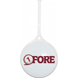 Round Plastic Bag Tag with Self Strap with Logo