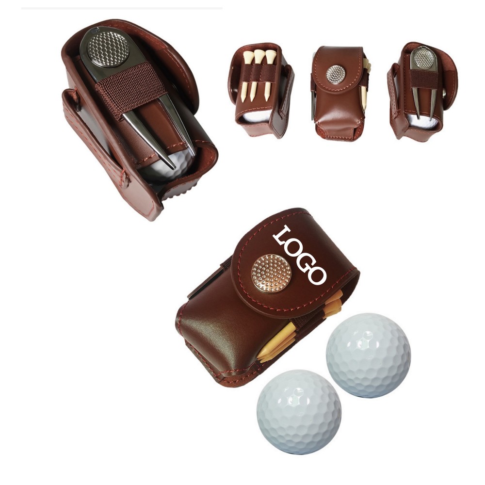 Leather Golf Ball Storage Bag with Logo