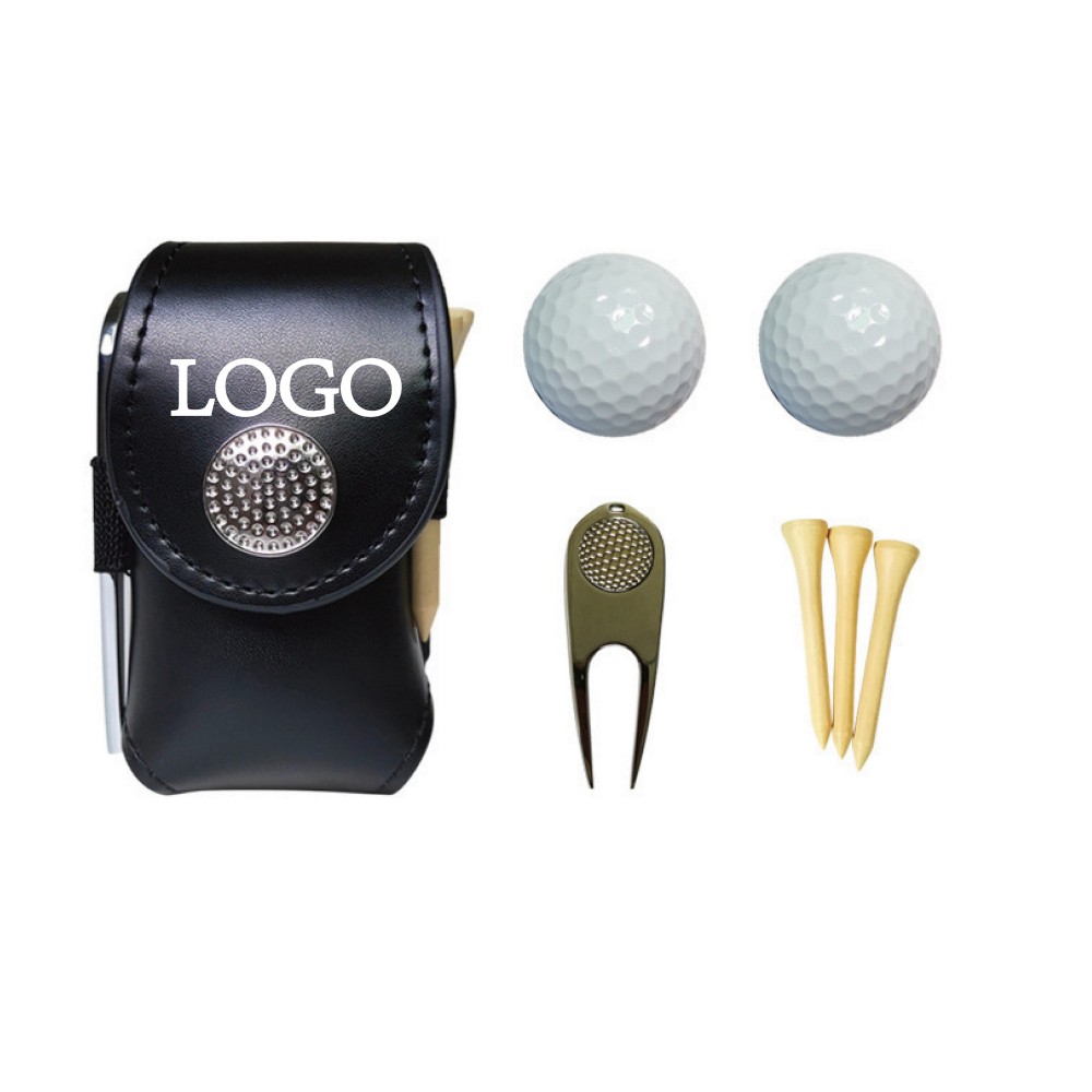 Leather Golf Ball Bag with Logo