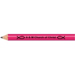 Neon Pink Round Golf Pencils with Logo