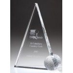 Promotional Small Optical Crystal Peak Golf Trophy
