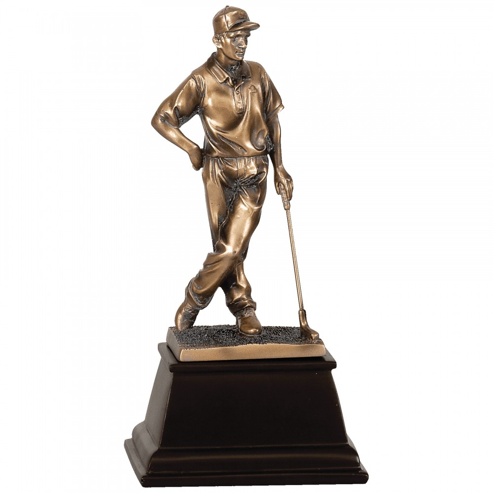 Golf Award, Male Figure, 9"H Custom Branded