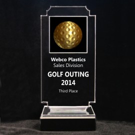 Trophée or et argent personnalisable - Modèle Golf