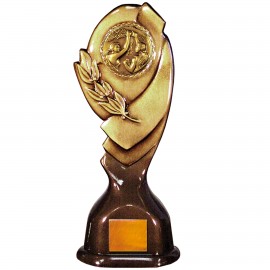 Promotional Stock Classic 12" Trophy with a 2" Victory Female Coin with Engraving Plate