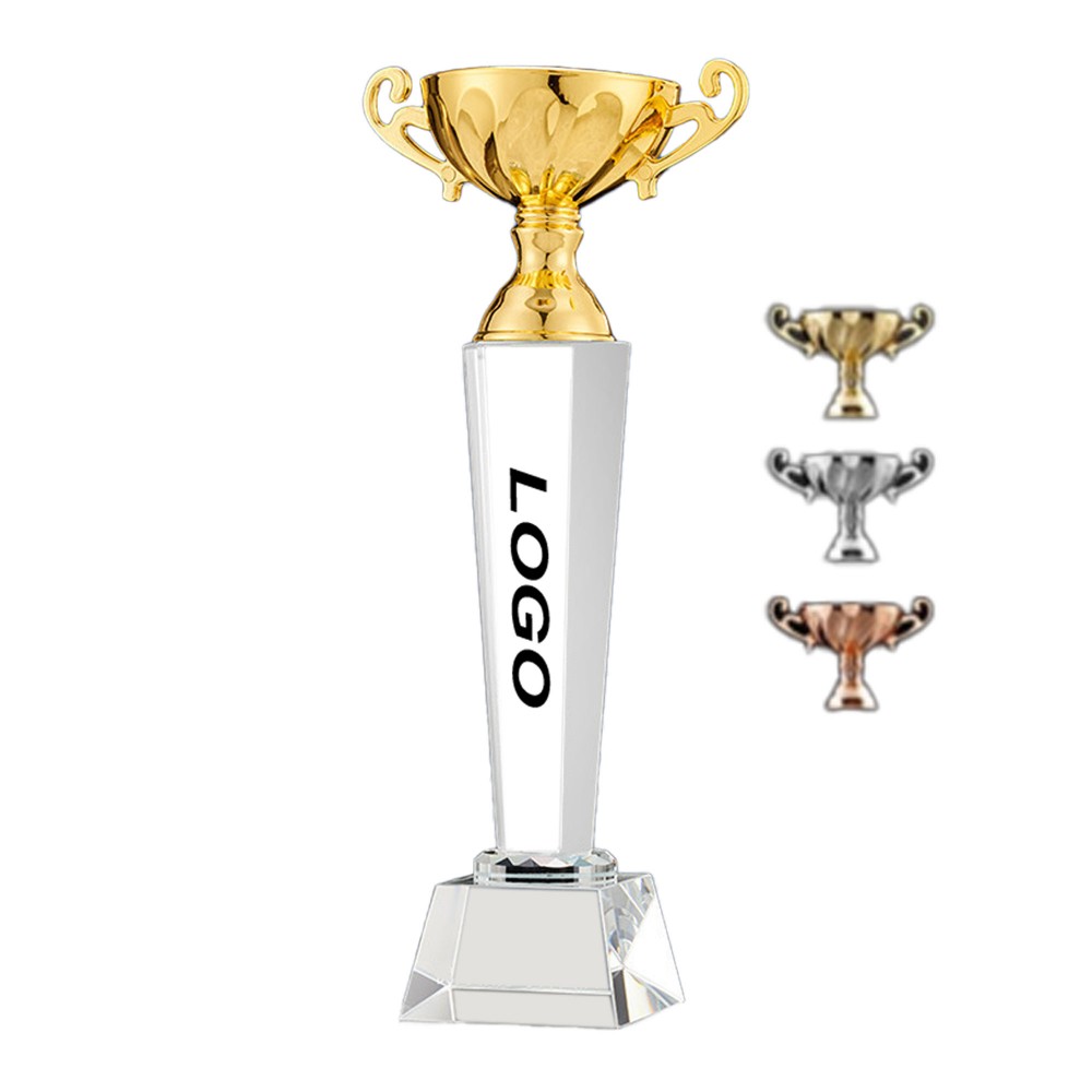 Customized 9" Crystal Glory Trophy