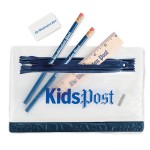 Personalized Thrifty School Kit w/Pencil,Ruler,Eraser & Sharpener in Vinyl Pouch