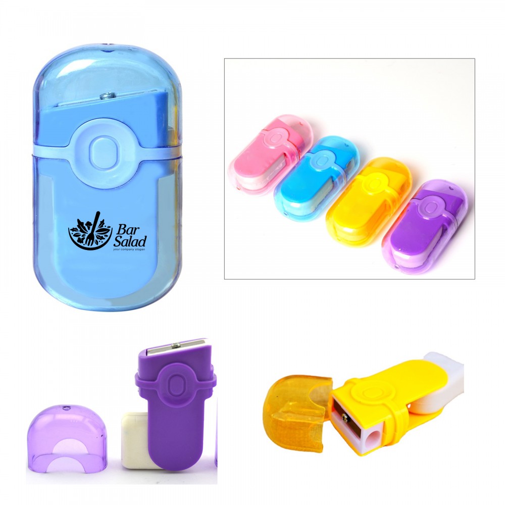 Promotional Candy Color Eraser w/ Sharpener