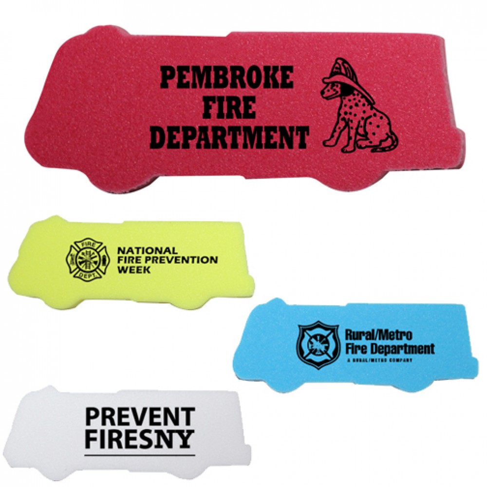 Die Cut Fire Truck Eraser with Logo