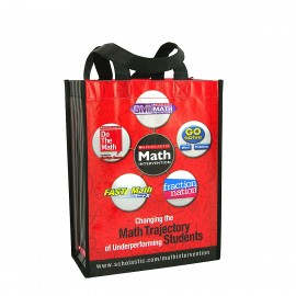 Custom Full-Color Laminated Non-Woven Promotional Tote Bag 9"x12"x4.5" with Logo