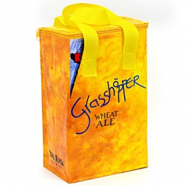 Custom Custom Full-Color145g Laminated Woven Insulated 12-Can Cooler Bag w/3-Side Zipper Closure 9"x11"x6"