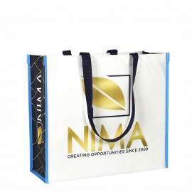 Custom 120g Laminated Non-Woven PP Tote Bag 16"x14"x6" with Logo