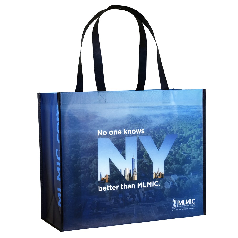 Custom Custom Full-Color Laminated Non-Woven Promotional Tote Bag17"x14"x7"