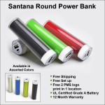 Customized Santana Power Bank - Round - 1800 mAh