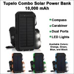 Logo Branded Tupelo Combo Solar Power Bank 8000 mAh - Black