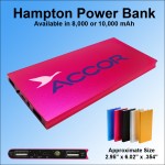 Custom Hampton Power Bank with LED Light 8000 mAh - Pink
