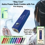 Custom 2600 mAh Astra Power Bank Combo w/Fan