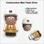 Personalized Construction Man Flash Drive - 4 GB