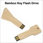 Promotional Bamboo Key Flash Drive - 8 GB Memory