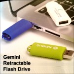 Personalized Gemini Retractable Flash Drive - 8 GB Memory