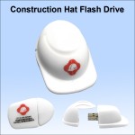 Promotional Construction Hat Flash Drive - 8 GB - White