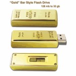 Promotional Gold Bar Flash Drive - 16 GB Memory
