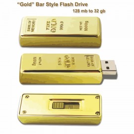 Promotional Gold Bar Flash Drive - 16 GB Memory