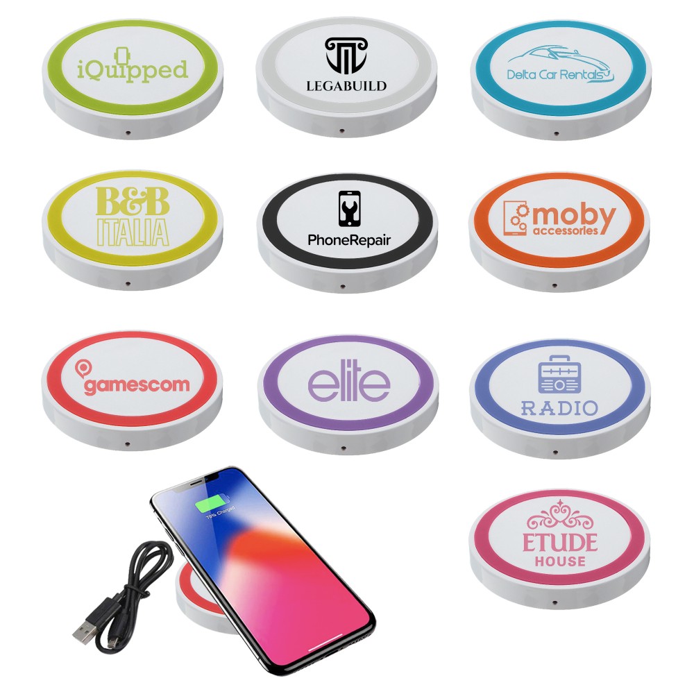 Logo Branded Wireless Charging Pad - White