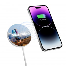 15W Fast Magnetic Wireless Charger with Light-Up Logo with Logo