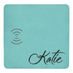  Teal Charging Pad with USB Cord, Laserable Leatherette