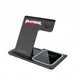 15W Foldable 3-in-1 Wireless Charger with Logo