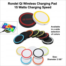 Custom Rondel Qi Wireless Charging Pad 15 Watts Charging Speed