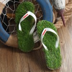 Summer Simulate Slippers Artificial Lawn Grass Flip Flops Branded